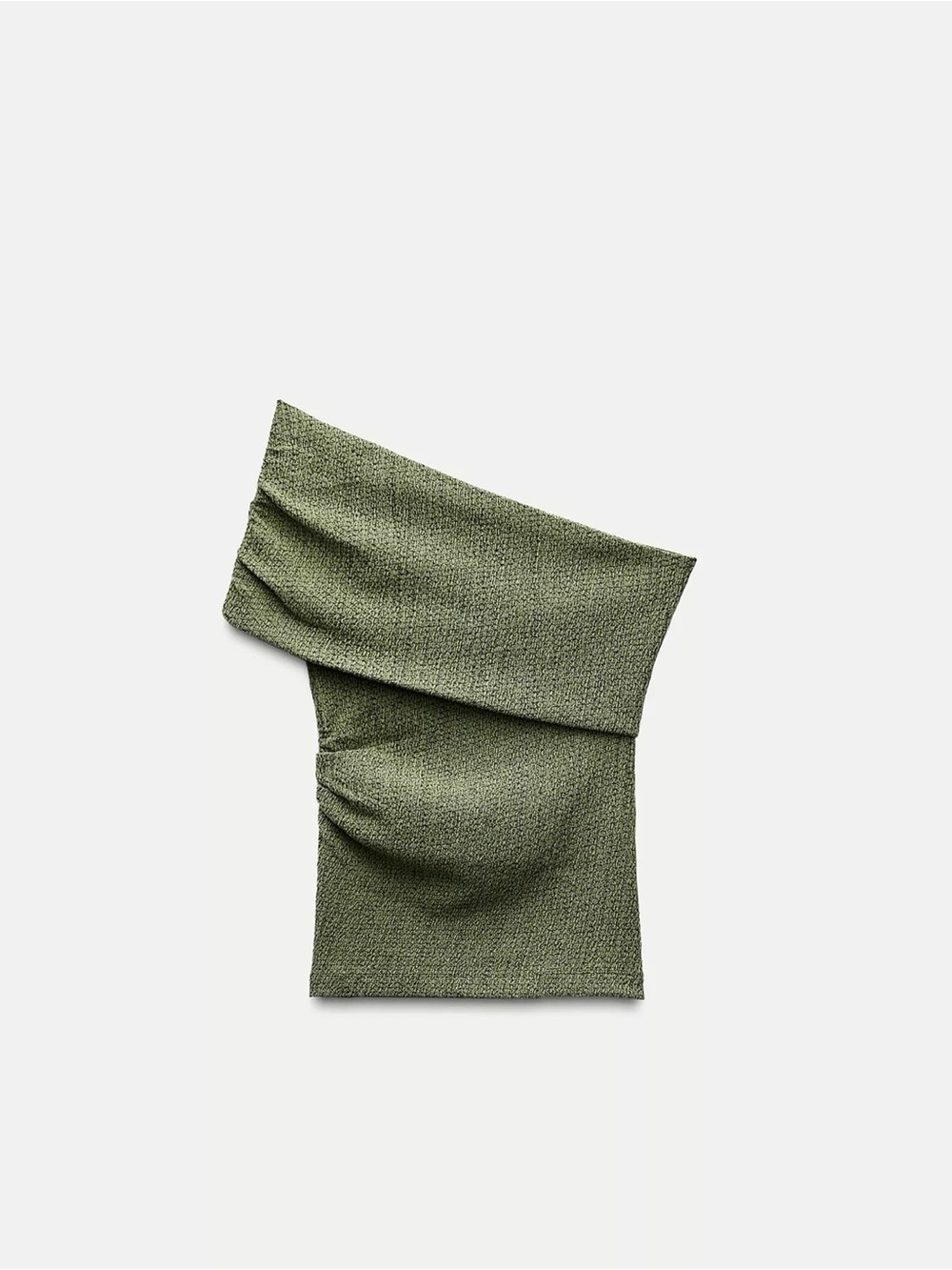 SET Zara Olive Green One-Shoulder Knit Top and pants